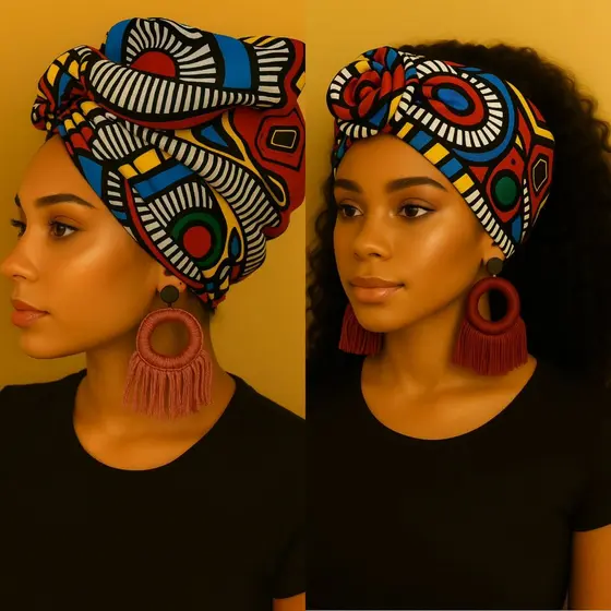 Turbante Africano Feminino | Turbante Pronto Flor | Faixa Fashion | Bandana | Headband | Moda Afro | Touca Quimioterapia