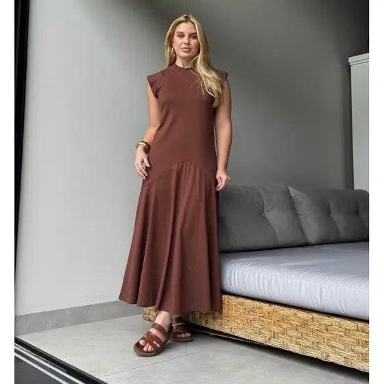vestido midi Olívia