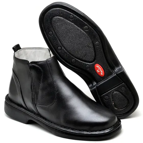 Bota Masculina Cano Baixo Ranster Couro Legitímo Confort Resistente