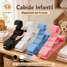 Kit com Até 100 Cabides Infantis Coloridos Bebê Criança Organização Premium