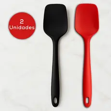 Kit 2 Espátula Silicone Dura Colher para Bolo De Cozinha Resistente Multiuso 27cm Decorativa