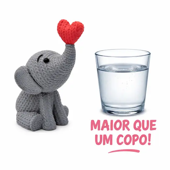 Elefante Tricô 3D Decoração Sala Moderna