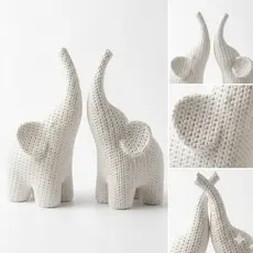 Kit 2 Elefantes Decorativos Crochê 3D Artesanal | Decoração Sala