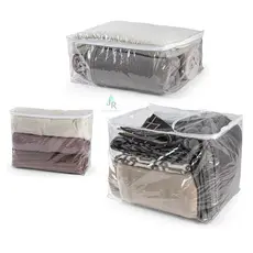 Kit Com 4 Organizadores Multiuso/Saco Embalagem P-M-G Com Zíper PVC Transparente