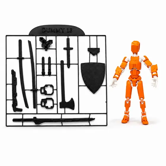 Boneco Articulado Dummy 13 com Kit de Armas | Action Figure Articulada Impressão 3D | Presente Colecionável