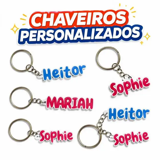 Chaveiro Personalizado com Nome  - Lembrancinha Personalizada - Presente Criativo 3D