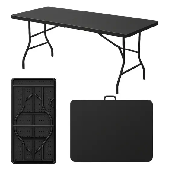 Mesa Dobrável Portátil 1,80m Com Alça Resistente Vira Maleta p/ Piquenique Churrasco Praia Promoção!