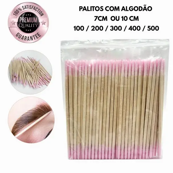 Palitos Com Algodão De Limpeza Alinhamento Henna Micropigmentação Unha Boca Sobrancelha Envio Rápido
