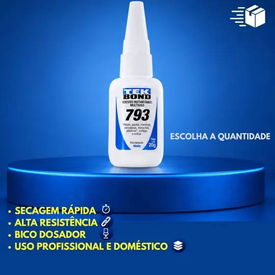 Tek Bond Cola Instantânea Alta Resistencia Secagem Rápida Multiuso Artesanato Madeira Plastico 20g