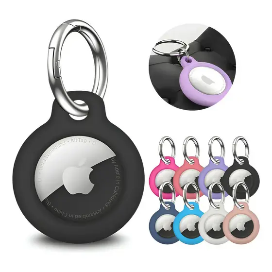 KIT 3 Capa Silicone AirTag Apple Case Protetora com Fecho Chaveiro para Pet Mala Bolsa Mochila