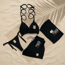 Conjunto Biquíni + Short + Cropped Trikini Moda Praia cor