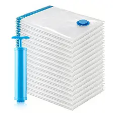 Kit 10 Saco A Vácuo + Bomba Organização Para Roupas Viagem 50 x 60cm