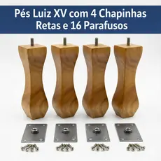 🪑✨ Pés Luiz XV com 4 Chapinhas Retas e 16 Parafusos | Ideal p/ Estofados 🔩🛋️