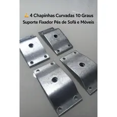 💪 4 Chapinhas Curvadas 10 Graus Suporte Fixador Pés de Sofá e Móveis 🛋️