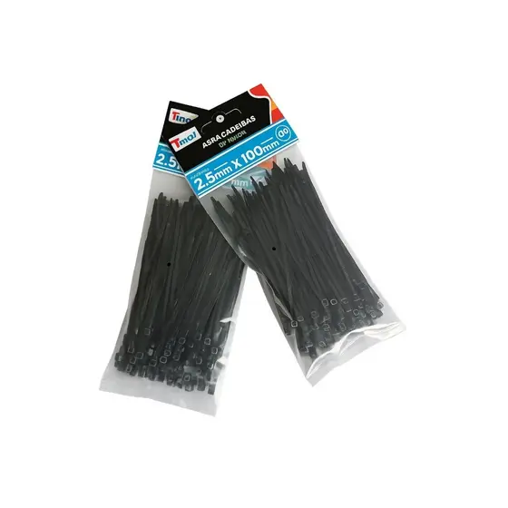 Kit 100/200 Abraçadeira de Nylon Cinta Plástica Enforca Gato Preto 10, 15, 20, 30cm