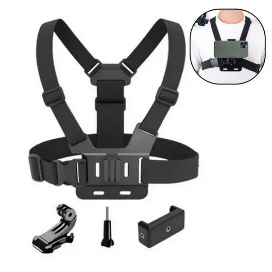 Suporte Celular Peitoral Ajustável Para Câmera Moto Bike Esporte