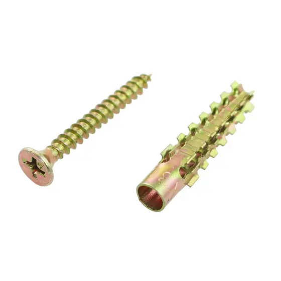 Kit 25 Bucha De Metal Com Parafuso Philips Para Concreto
