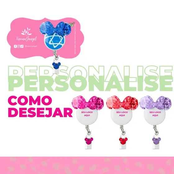 Porta Crachá Personalizado com Seu Logo em Resina – Roller Clip Button