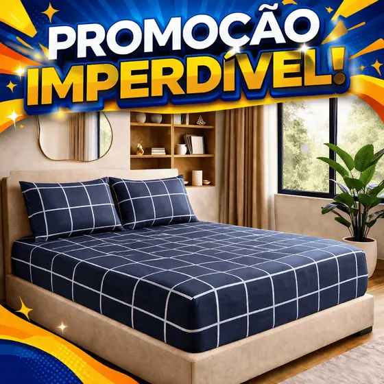 Jogo Lençol King 150 Fios Algodão 3 Peças Com Elástico P/ Cama Box Super King Estampado 40cm Altura