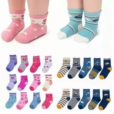 MEIAS INFANTIS Kit com 3/6/9/12 SORTIDAS Bebe Criança Menino Menina Varias Estampas - MEIA INFANTIL