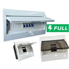 ⚡ Kit Quadro Distribuição 6 / 12 Disj Embutir Branco ou Fumê | Caixa Centrinho Elétrico Padrão DIN SUPER RESISTENTE