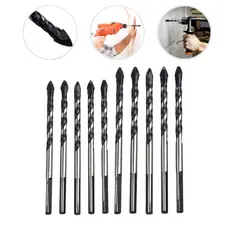 Broca De Torção Triangular Fura Tudo Kit com 10 Unidades 6mm 8mm