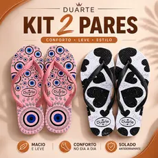 Kit 2 Pares SORTIDOS Chinelo Sandália Feminina Adulto Olho Grego