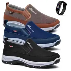 Kit 3 Pares De Tênis Sapatilha Mocassim Masculino Adventure Trilha Impermeável Antiderrapante Com Solado Leve Super Top