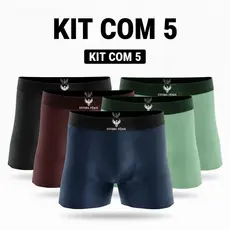 Kit 5 Cuecas Boxer Adulto Microfibra Com Forro 100% Algodão