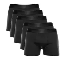 Kit 4 Cuecas Boxer box Adulto Lisa Toda Preta Romantic