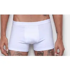 Kit 3 Cuecas Boxer Toda Branca Confortável Tecido Premiun