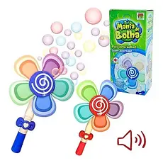 Lançador De Bolha De Sabão Mania De Bolha Flower Brinquedo Lança bolhas de sabão Divertido Eletrônico