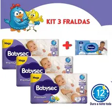 3 Pacote de Fraldas Babysec Galinha Pintadinha + BRINDE