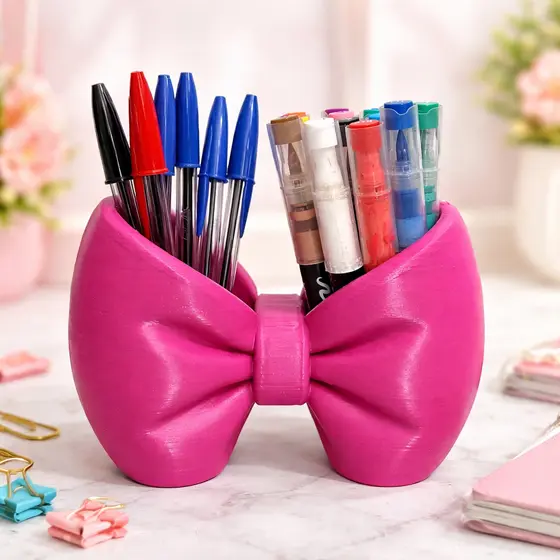 Porta Canetas Laço Decorativo – Organização de pincéis de maquiagem - Porta lápis de laço