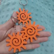 kit Chaveiros SOL ESPIRAL lembrancinhas para aniversário, festas e comemorações. 1 volta ao sol