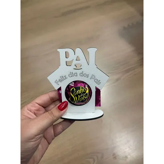 kit Lembrancinha Porta Bombom Dia das Pai,  Papai, Feliz Dia dos Pais, Camisa Mdf Cru, Mdf Branco