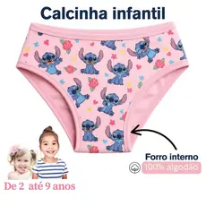 Kit 10 e 5 Calcinhas Tanga Infantil Estampadas Com Viés Colorido Delicada Confortável