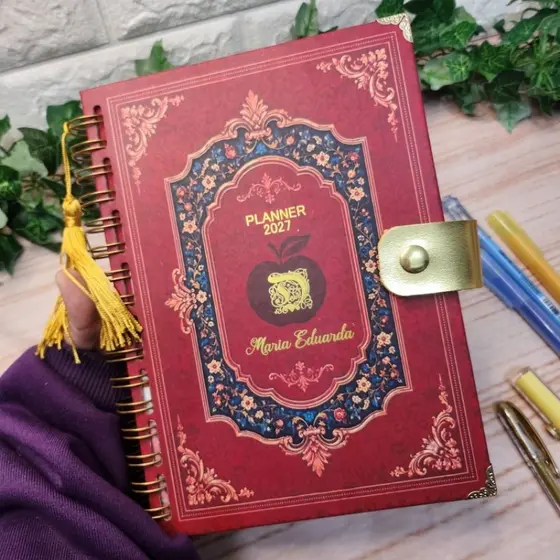 Agenda A5 Planner 2027 Maçã Encantada l Agenda A5 Capa dura l Caderno l Anotações l Planejamento