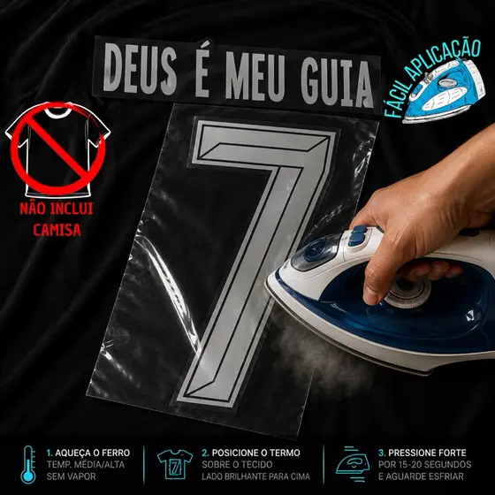 Patch Termocolante Nome Número Frase para aplicar em roupas