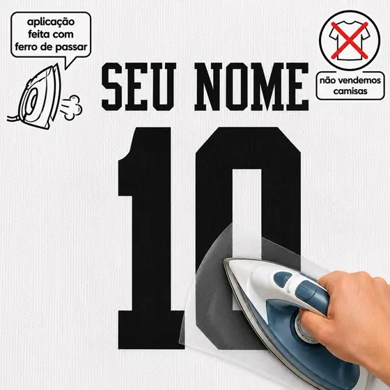 Patch Termocolante Nome e Numero para você mesmo aplicar em suas roupas
