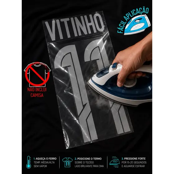 Patch Termocolante Nome e Numero Personalizado Você mesmo aplica