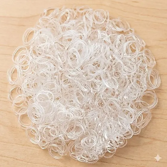1000 ELÁSTICOS SILICONE FINO TRANSPARENTE PENTEADO PET E  INFANTIL PET SHOP BANHO E TOS