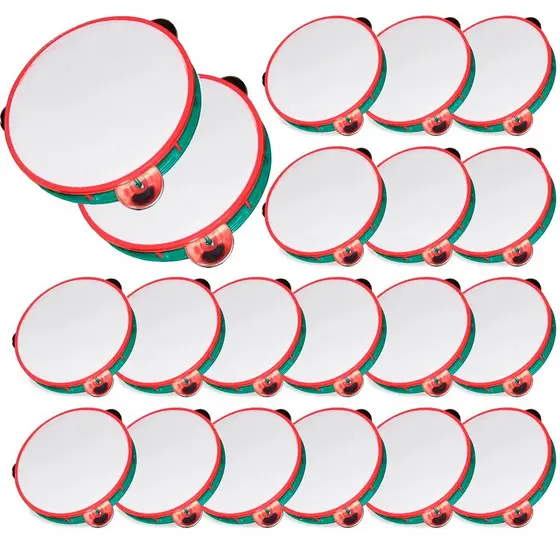 KIT COM 30 UNIDADES PANDEIROS INSTRUMENTO INFANTIL BRINQUEDOS INTERATIVOS