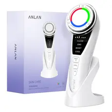 ANLAN Atualização Do EMS Massajador Facial Terapia Com Luz LED Vibração Sônica Refrigeração A Quente