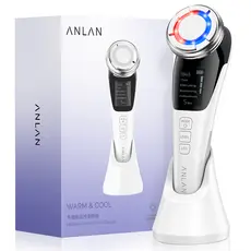 ANLAN Removedor de Rugas com Vibração Sônica para Massagem Facial / Terapia de Luz EMS com Fótons de Íon Frios e Quentes