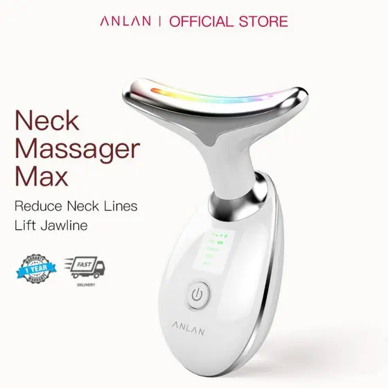 ANLAN Pescoço Rosto Massageador Emagrecimento Vibração Led Photon Therapy V Dispositivo De Levantamento Facial 7 Cores