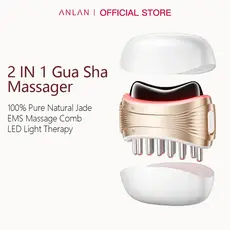 ANLAN 2 Em 1 Gua Sha Massageador Dispositivo De Raspagem Elétrico Vibração EMS Meridian Pente Compressa Quente Anti-Enve