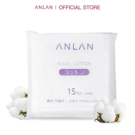 ANLAN 75x75mm Almofada De Algodão Macio 100 % Natural 15 Folhas De Toalhetes Para Remoção De Maquiagem Facial