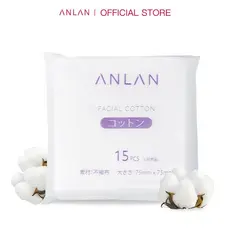 ANLAN 75x75mm Almofada De Algodão Macio 100 % Natural 15 Folhas De Toalhetes Para Remoção De Maquiagem Facial