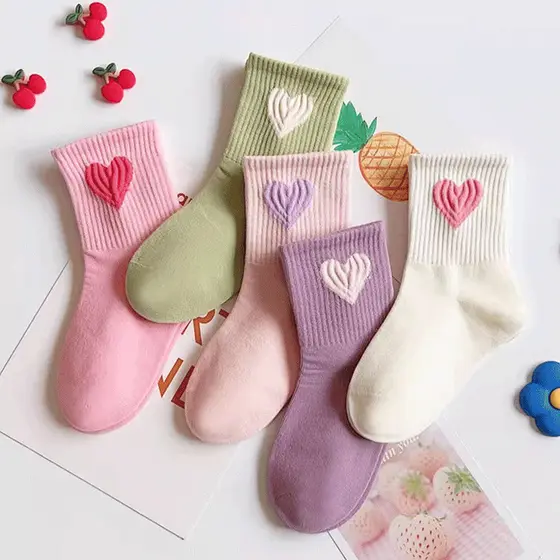 5 Pares De Meias Infantis Modernas De Algodão Liso Para Meninas Macias E Respiráveis 1 A 14 Anos De Idade